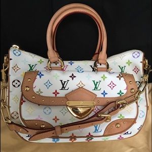 Authentic Louis Vuitton White multicolor Rita